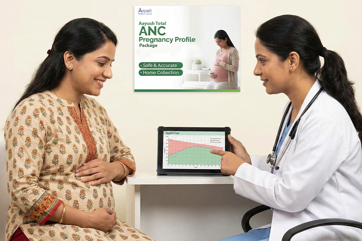 Pregnant woman consulting doctor for ANC checkup